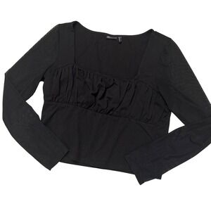 ASOS‎ Black Long Sleeve Crop Top